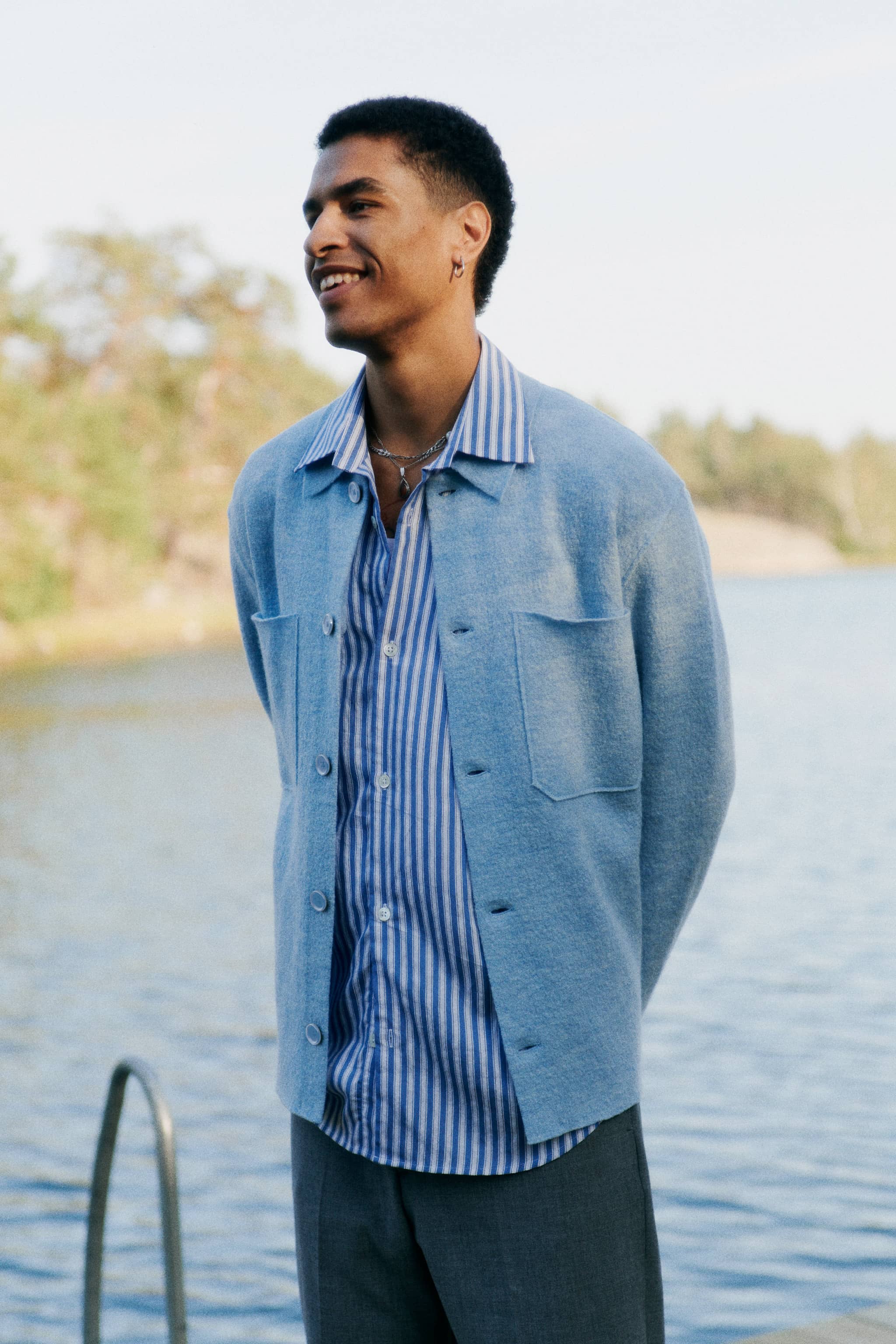 Jonas 6398 men's overshirt - Powder Blue - Buy online at NN.07®