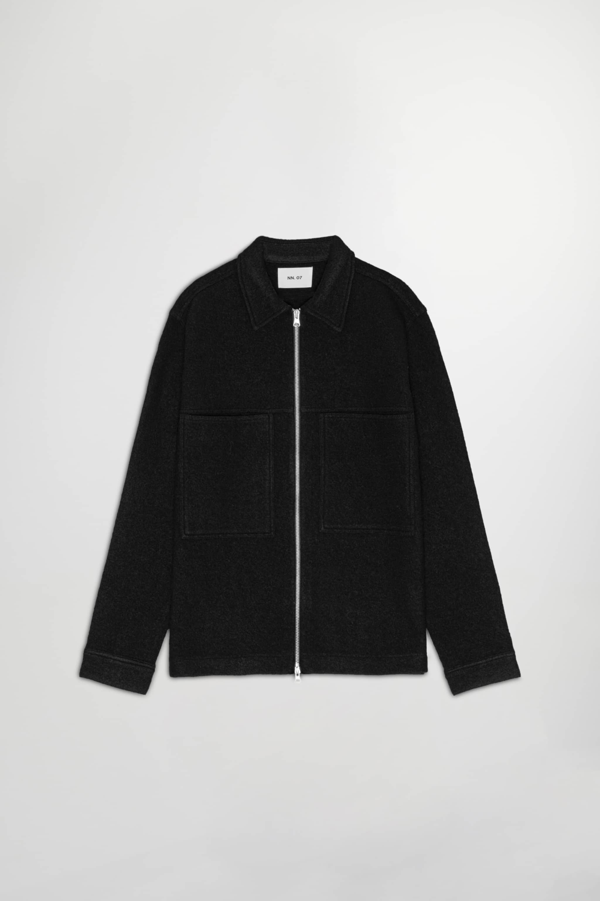 I（アイ） wool shirt blouson Isak 6398 men's overshirt - Black - Buy online at NN.07®